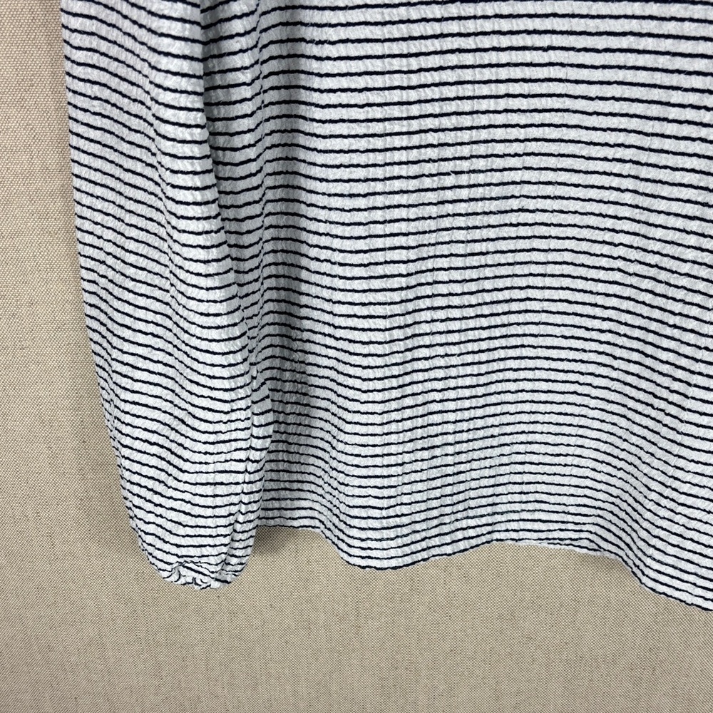Loft navy blue -White Striped Long Sleeve Top Medium - Picture 4 of 8